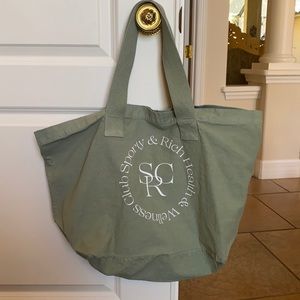 Sporty and Rich cotton canvas tote in green. Never worn.
